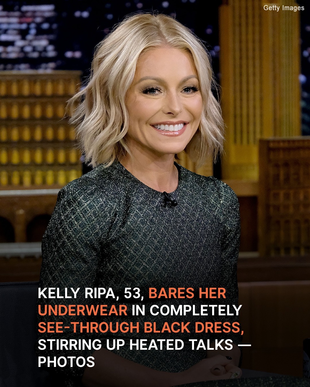 Kelly Ripa, 53, Displays Her Figure as She Rocks Sheer Black Gown